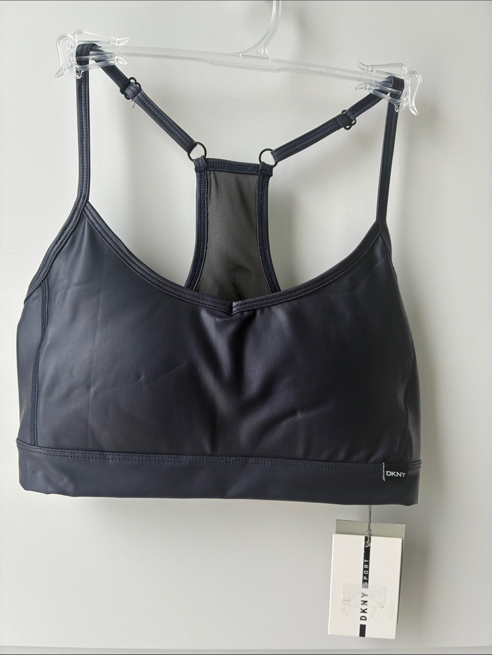 DKNY Navy Racerback Sports Bralette- Small